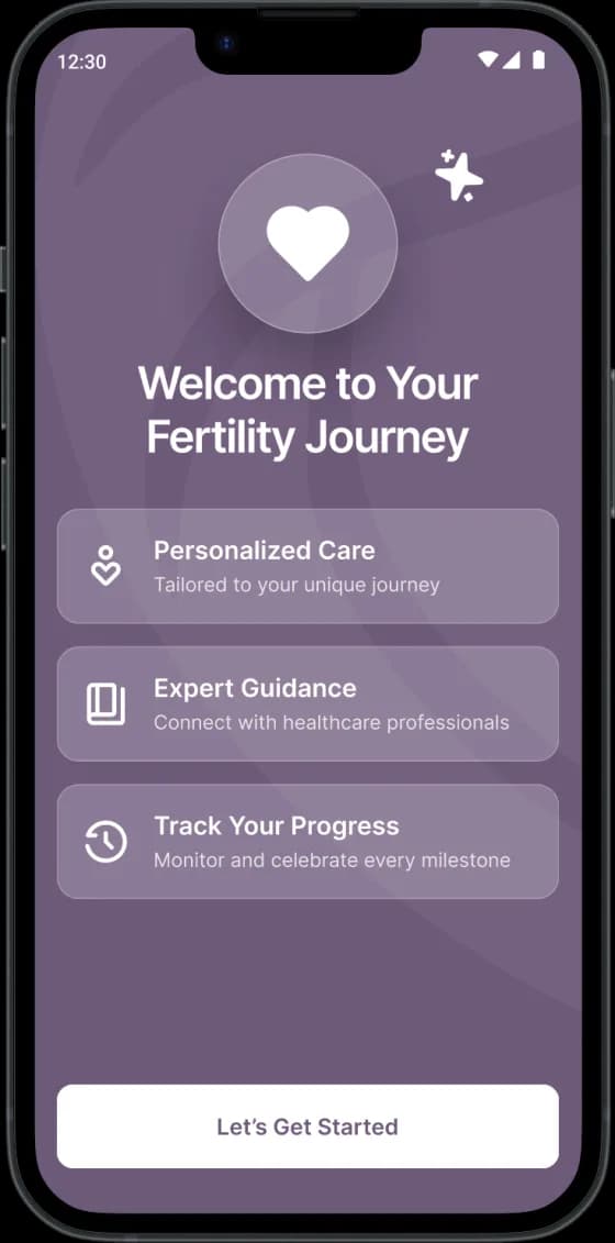 Fertility welcome screen