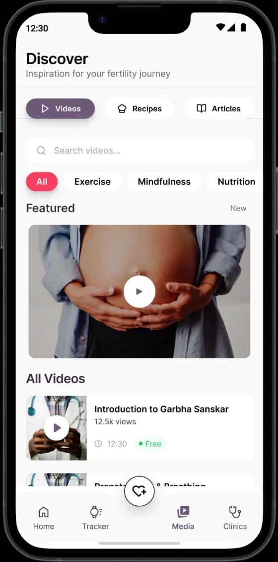 Discover · videos screen