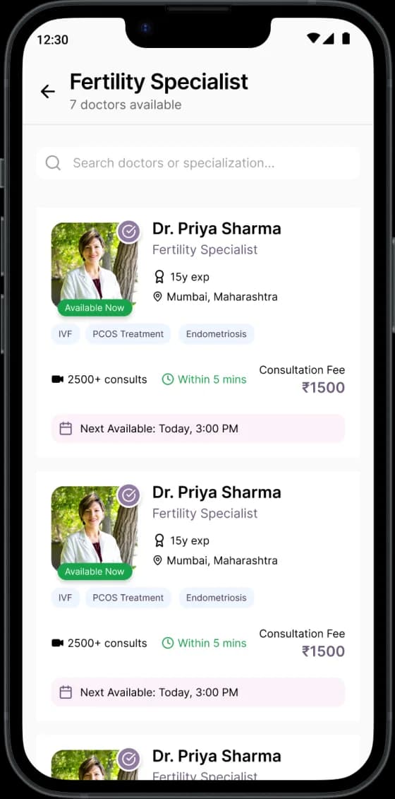 Fertility specialists screen